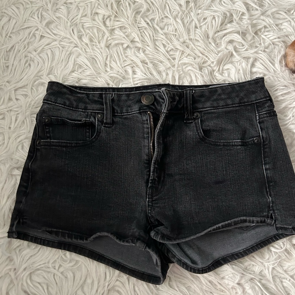 black jean shorts american eagle